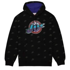Mitchell & Ness Hoodies & Sweatshirts-Aop Fleece Hoodie Utah Jazz