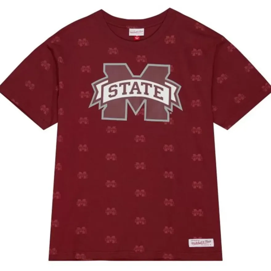 Mitchell & Ness T-Shirts & Tops-Aop Ss Top Mississippi State University