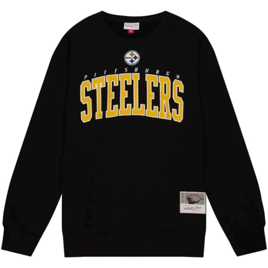 Mitchell & Ness Hoodies & Sweatshirts-Arch Team Crew Pittsburgh Steelers