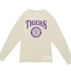 Mitchell & Ness T-Shirts & Tops-Arched Logo Lockup Slub Ls Tee Louisiana State University