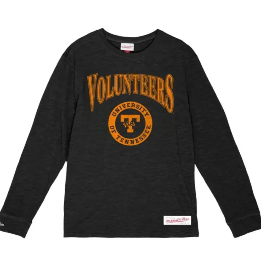 Mitchell & Ness T-Shirts & Tops-Arched Logo Lockup Slub Ls Tee University Of Tennessee