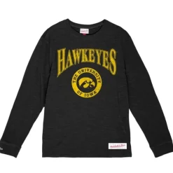 Mitchell & Ness T-Shirts & Tops-Arched Logo Lockup Slub Ls Tee University Of Iowa