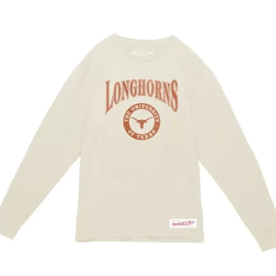 Mitchell & Ness T-Shirts & Tops-Arched Logo Lockup Slub Ls Tee University Of Texas At Austin