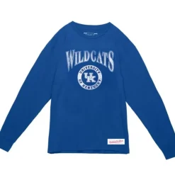 Mitchell & Ness T-Shirts & Tops-Arched Logo Lockup Slub Ls Tee University Of Kentucky