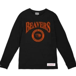 Mitchell & Ness T-Shirts & Tops-Arched Logo Lockup Slub Ls Tee Oregon State University