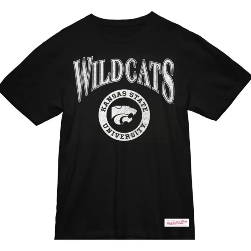 Mitchell & Ness T-Shirts & Tops-Arched Logo Lockup Slub Tee Kansas State University