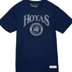 Mitchell & Ness T-Shirts & Tops-Arched Logo Lockup Slub Tee Georgetown University