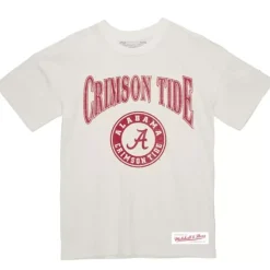 Mitchell & Ness T-Shirts & Tops-Arched Logo Lockup Slub Tee University Of Alabama