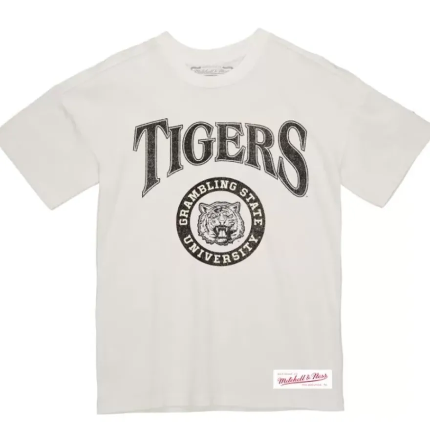 Mitchell & Ness T-Shirts & Tops-Arched Logo Lockup Slub Tee Grambling State University