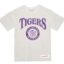 Mitchell & Ness T-Shirts & Tops-Arched Logo Lockup Slub Tee Louisiana State University