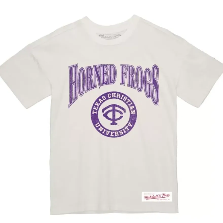 Mitchell & Ness T-Shirts & Tops-Arched Logo Lockup Slub Tee Texas Christian University