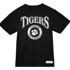 Mitchell & Ness T-Shirts & Tops-Arched Logo Lockup Slub Tee Clemson University