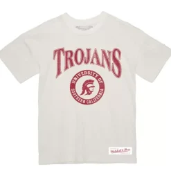 Mitchell & Ness T-Shirts & Tops-Arched Logo Lockup Slub Tee Usc