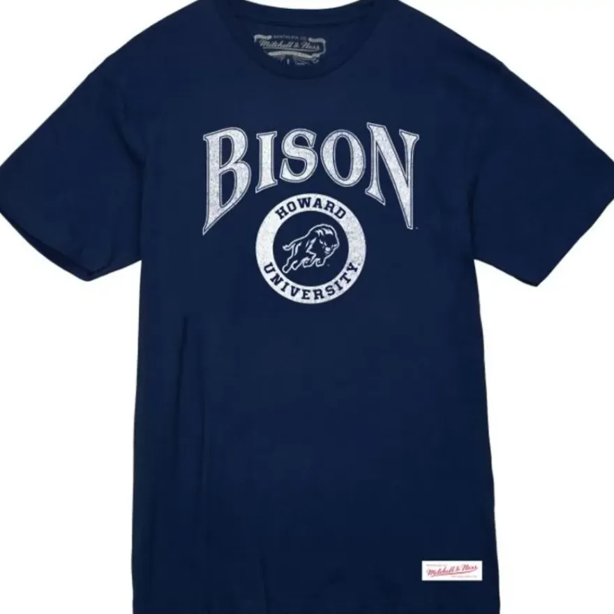 Mitchell & Ness T-Shirts & Tops-Arched Logo Lockup Slub Tee Howard University