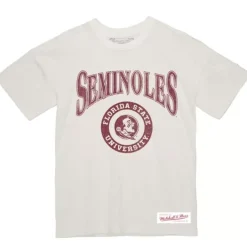 Mitchell & Ness T-Shirts & Tops-Arched Logo Lockup Slub Tee Florida State University