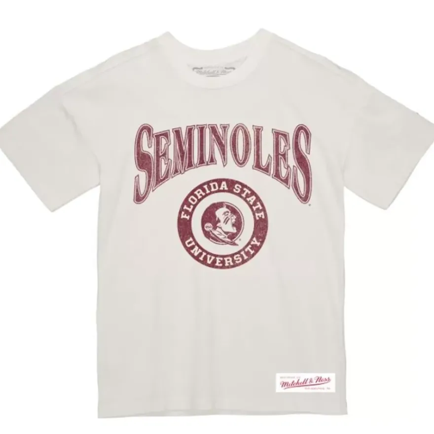 Mitchell & Ness T-Shirts & Tops-Arched Logo Lockup Slub Tee Florida State University