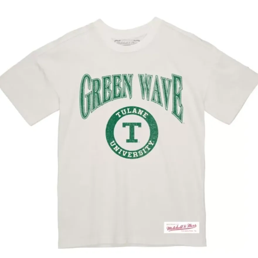 Mitchell & Ness T-Shirts & Tops-Arched Logo Lockup Slub Tee Tulane University