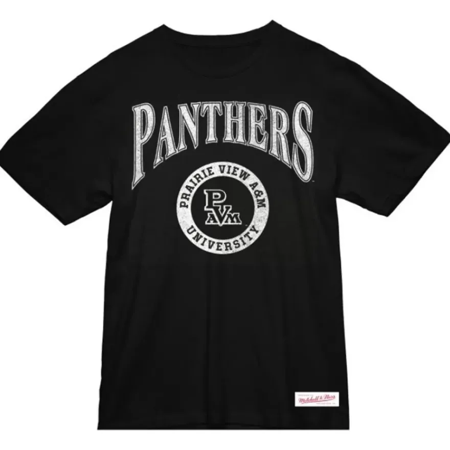 Mitchell & Ness T-Shirts & Tops-Arched Logo Lockup Slub Tee Prairie View A&M University