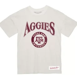 Mitchell & Ness T-Shirts & Tops-Arched Logo Lockup Slub Tee Texas A&M University