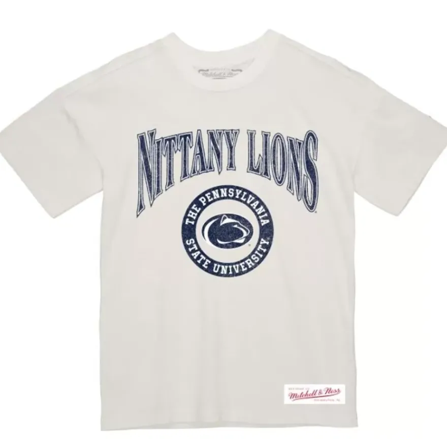 Mitchell & Ness T-Shirts & Tops-Arched Logo Lockup Slub Tee Penn State University