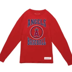 Mitchell & Ness T-Shirts & Tops-Arched Logo Slub Ls Tee Anaheim Angels