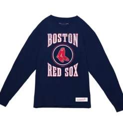 Mitchell & Ness T-Shirts & Tops-Arched Logo Slub Ls Tee Boston Red Sox
