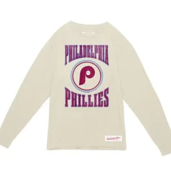 Mitchell & Ness T-Shirts & Tops-Arched Logo Slub Ls Tee Philadelphia Phillies