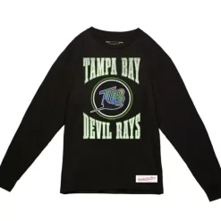 Mitchell & Ness T-Shirts & Tops-Arched Logo Slub Ls Tee Tampa Bay Rays
