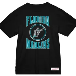 Mitchell & Ness T-Shirts & Tops-Arched Logo Slub Tee Florida Marlins