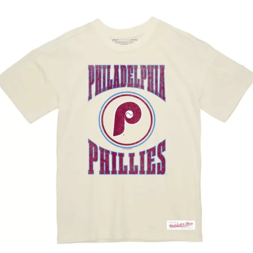 Mitchell & Ness T-Shirts & Tops-Arched Logo Slub Tee Philadelphia Phillies