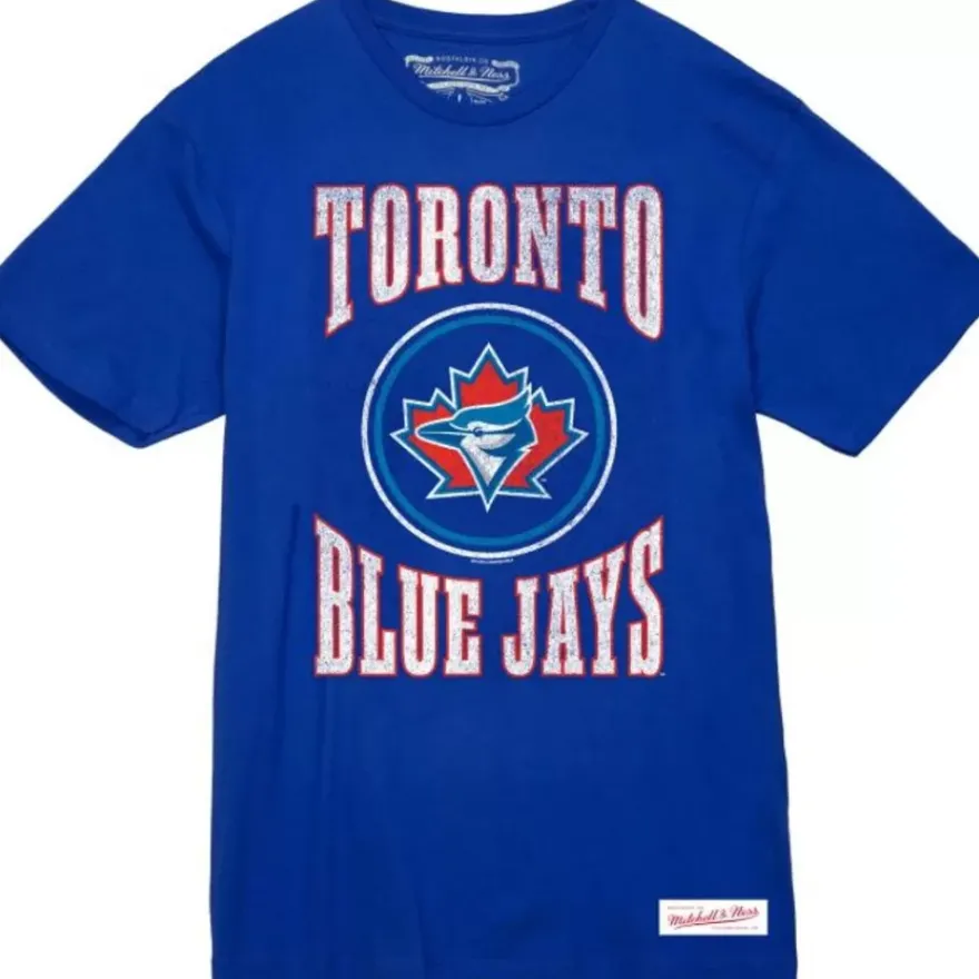 Mitchell & Ness T-Shirts & Tops-Arched Logo Slub Tee Toronto Blue Jays