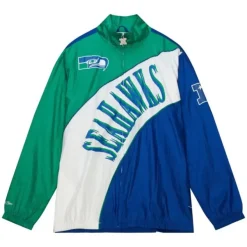 Mitchell & Ness Jackets & Outerwear-Arched Retro Lined Windbreaker Seattle Seahawks
