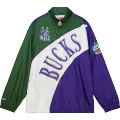 Mitchell & Ness Jackets & Outerwear-Arched Retro Lined Windbreaker Milwaukee Bucks