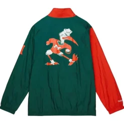 Mitchell & Ness Jackets & Outerwear-Arched Retro Lined Windbreaker University Of Miami