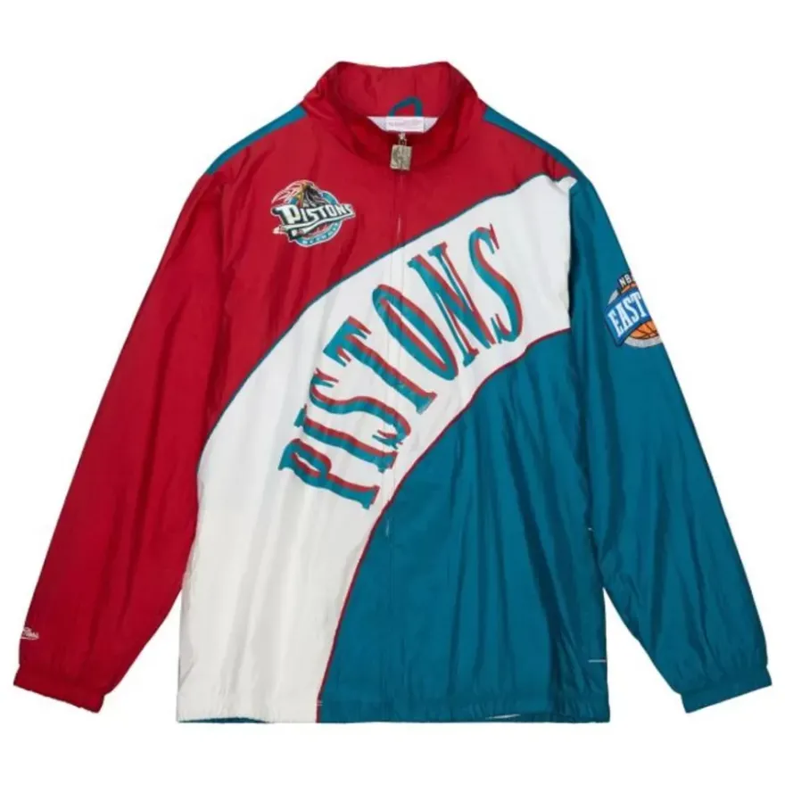 Mitchell & Ness Jackets & Outerwear-Arched Retro Lined Windbreaker Detroit Pistons
