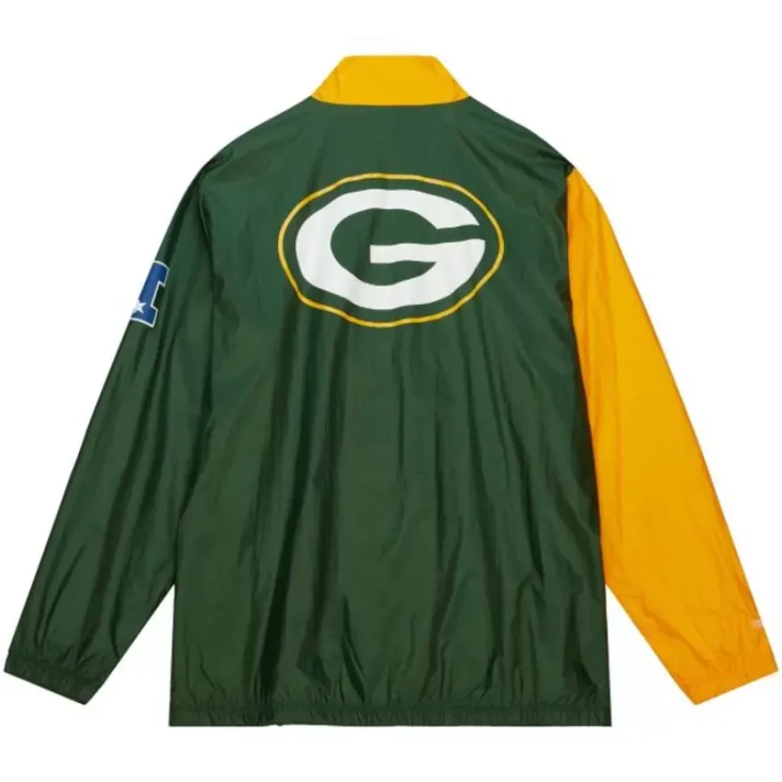 Mitchell & Ness Jackets & Outerwear-Arched Retro Lined Windbreaker Green Bay Packers