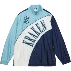 Mitchell & Ness Jackets & Outerwear-Arched Retro Lined Windbreaker Seattle Kraken