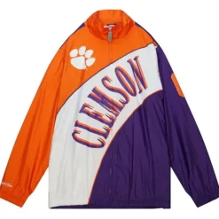 Mitchell & Ness Jackets & Outerwear-Arched Retro Lined Windbreaker Clemson University