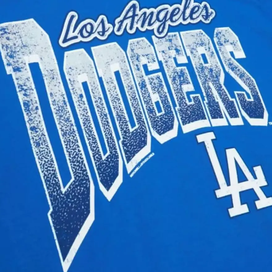 Mitchell & Ness T-Shirts & Tops-Arched Vintage Logo Tee Los Angeles Dodgers