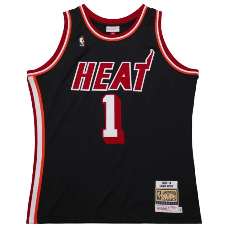 Mitchell & Ness Nba Authentic-Authentic Chris Bosh Miami Heat Dark Hwc 2013-14 Jersey