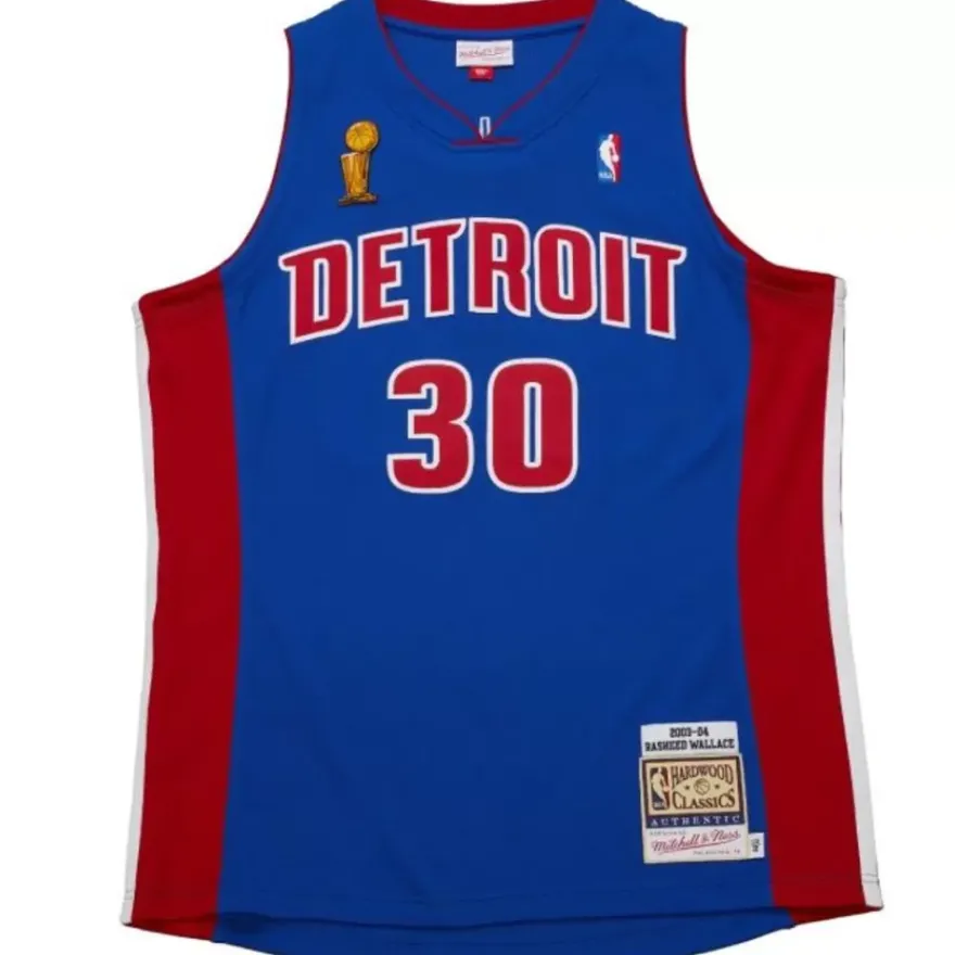 Mitchell & Ness Nba Authentic-Authentic Rasheed Wallace Detroit Pistons Dark Finals 2004 Jersey