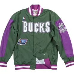 Mitchell & Ness Jackets & Outerwear-Authentic Warm Up Jacket Milwaukee Bucks 1996-97