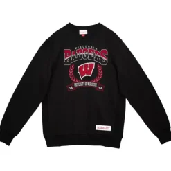 Mitchell & Ness Hoodies & Sweatshirts-Baseline Crew University Of Wisconsin - Madison