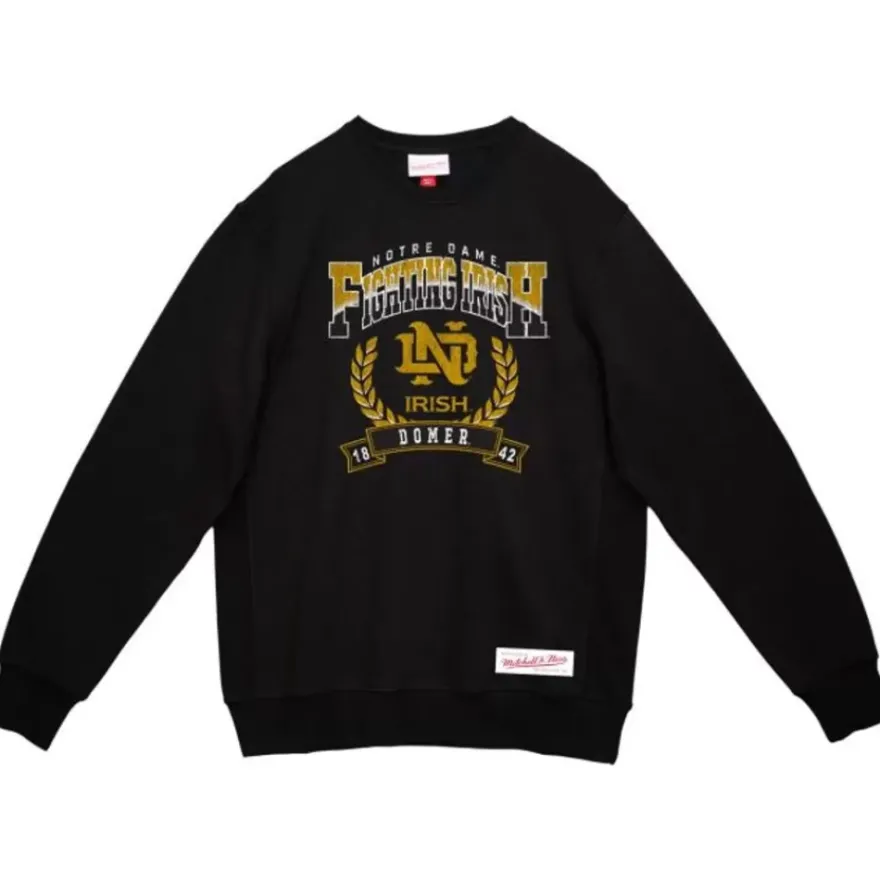 Mitchell & Ness Hoodies & Sweatshirts-Baseline Crew University Of Notre Dame