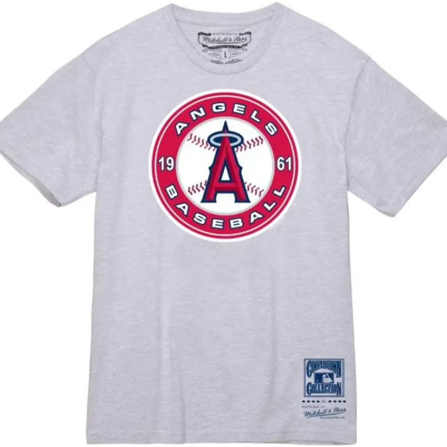Mitchell & Ness T-Shirts & Tops-Basic Logo 3 Tee Los Angeles Angels
