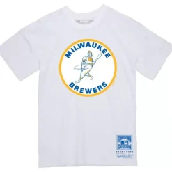 Mitchell & Ness T-Shirts & Tops-Basic Logo 1 Tee Milwaukee Brewers