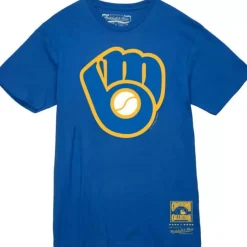 Mitchell & Ness T-Shirts & Tops-Basic Logo 2 Tee Milwaukee Brewers