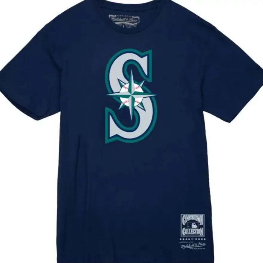 Mitchell & Ness T-Shirts & Tops-Basic Logo 3 Tee Seattle Mariners