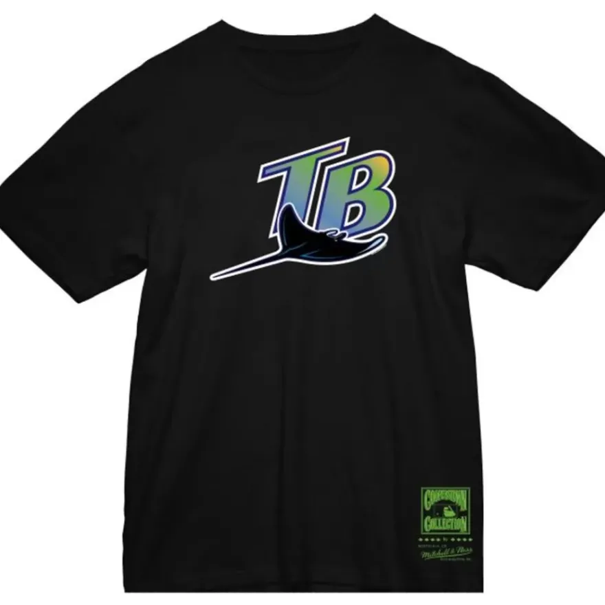 Mitchell & Ness T-Shirts & Tops-Basic Logo 3 Tee Tampa Bay Rays