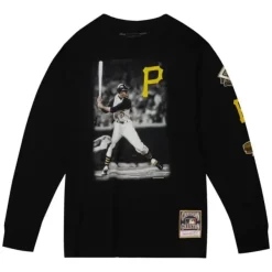Mitchell & Ness T-Shirts & Tops-Batter Up Ls Tee Pittsburgh Pirates Roberto Clemente